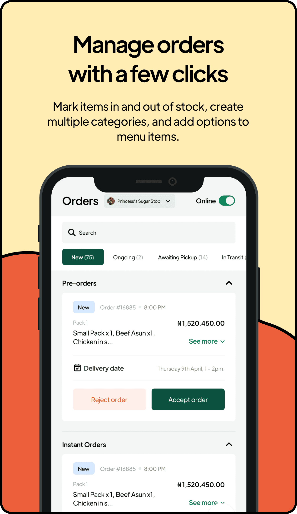 chowdeck vendors app