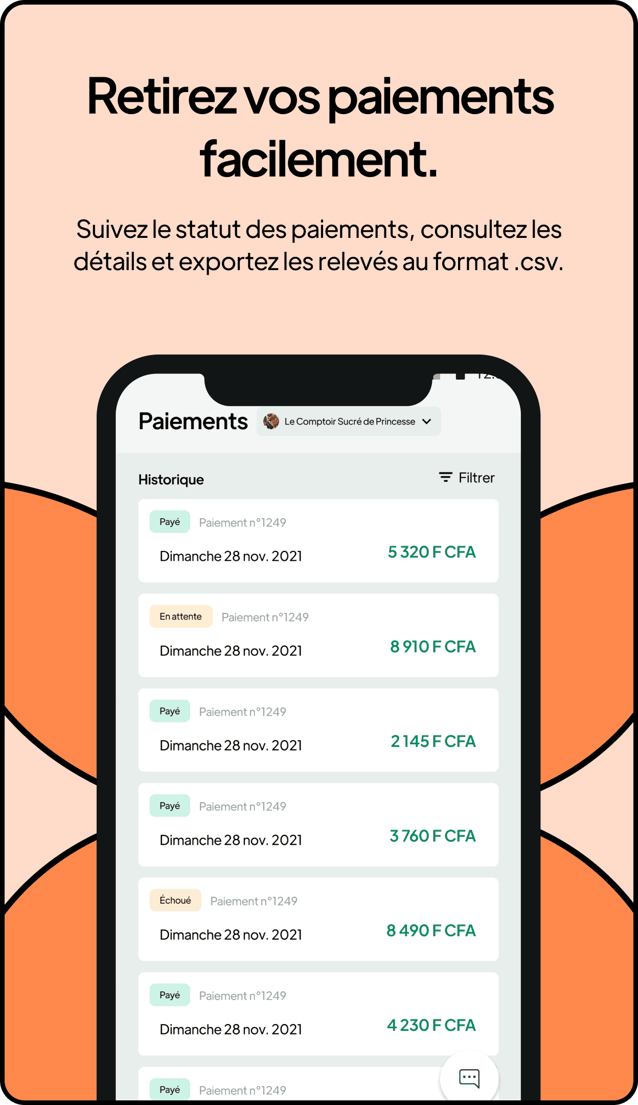 application Chowdeck pour les vendeurs