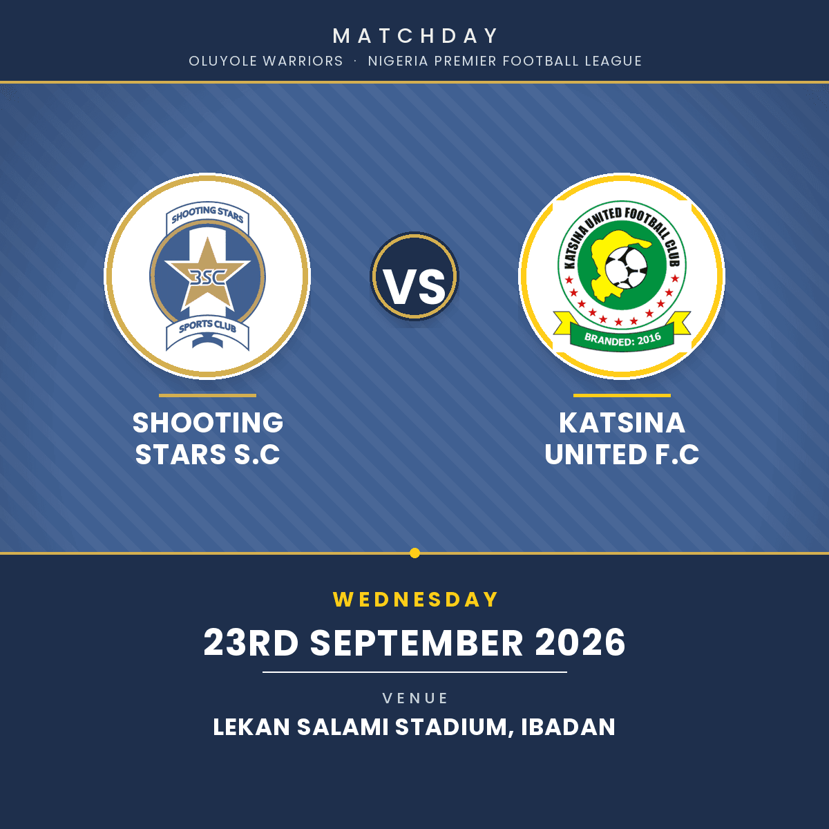 SHOOTING STARS VS KATSINA UNITED FC