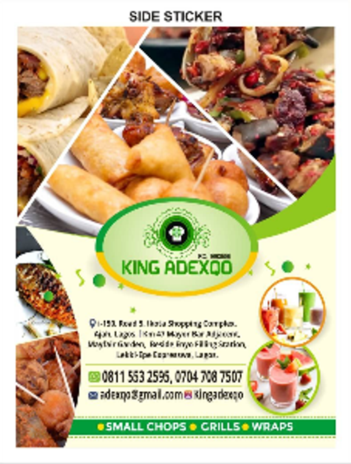 KingAdexqo Small chops, Grills and Wraps 